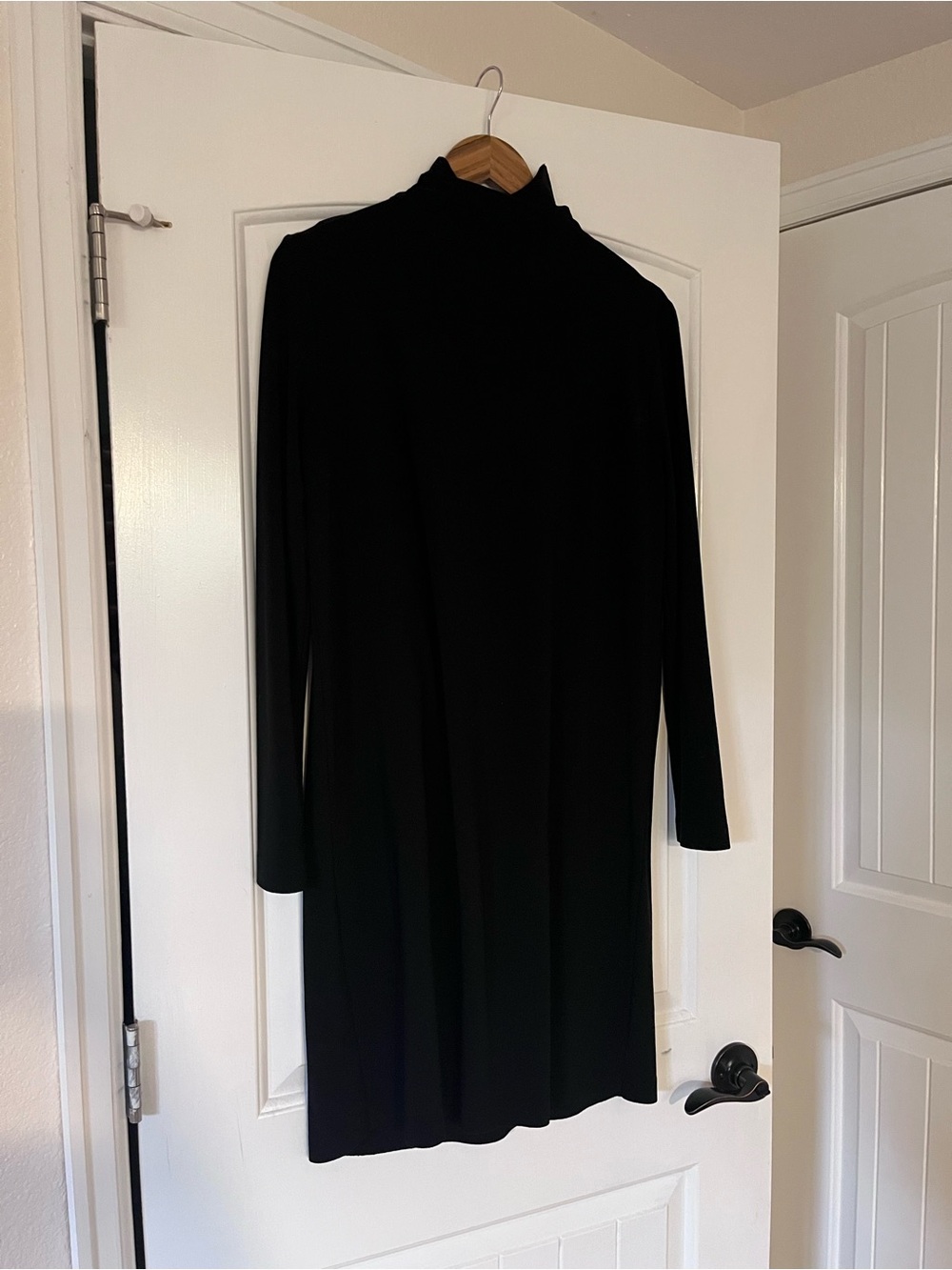 Norma Kamali • Black Long Sleeve Mock Neck Dress